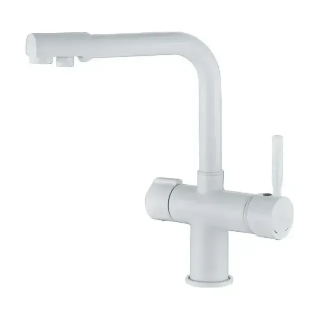 Смеситель Haiba HB70088-8 для кухни с функцией подключения фильтра белый