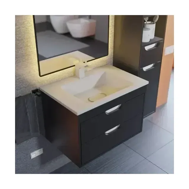 Тумба с раковиной Uperwood Modul 65 черная матовая