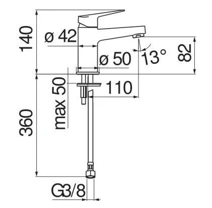 Смеситель Nobili Blues BSE101118/3CR для раковины CoolStart