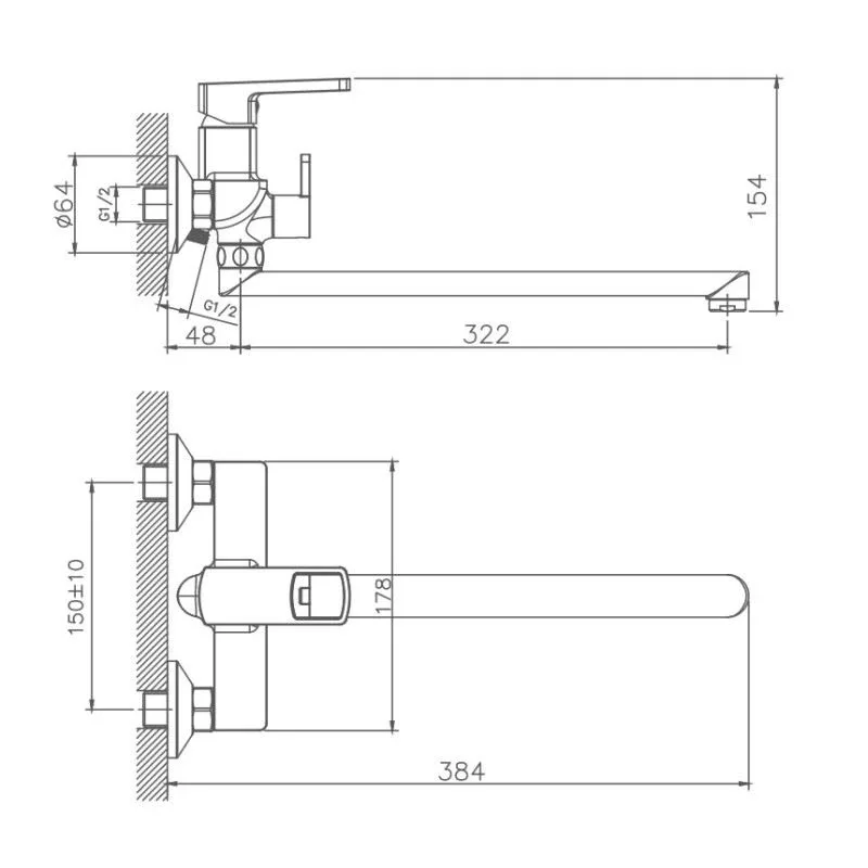 Смеситель Haiba HB22176 универсальный