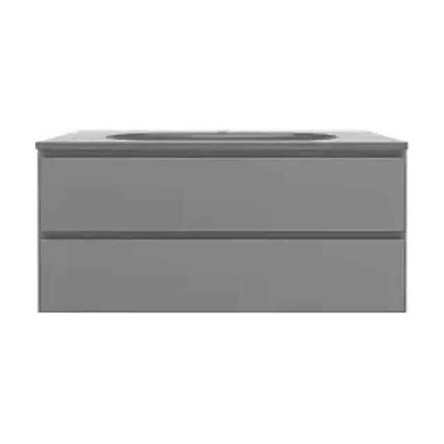 Тумба с раковиной Vincea Люка Софт-Тач (Luka Soft-Touch) 100 серая матовая (раковина серый шелк)
