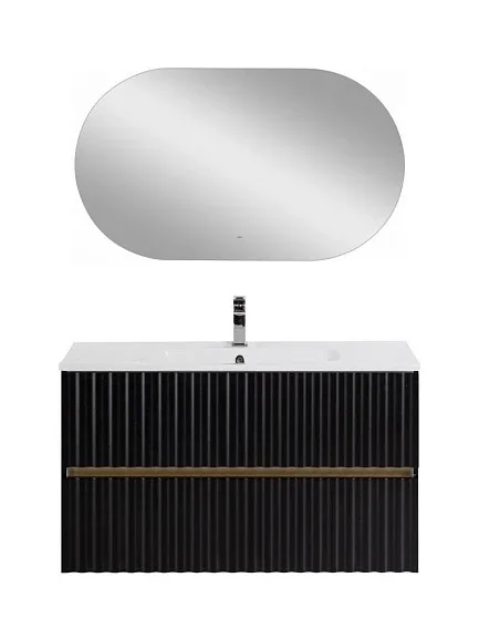 Комплект мебели Art&Max Элегант/Elegant 100 с LED подсветкой ручек черный матовый