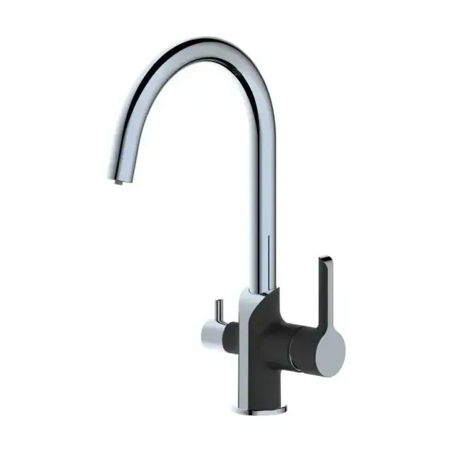 Смеситель Haiba HB76805-7 для кухни с функцией подключения фильтра черный/хром