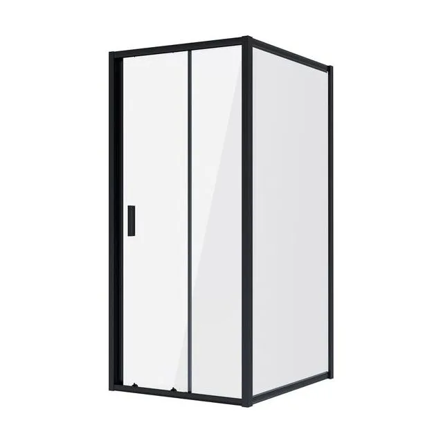 Душевое ограждение Niagara Nova NG-82-8AB-A90B (80х90х195) прямоугольник,черный, дверь раздвижная,стекло прозрачное