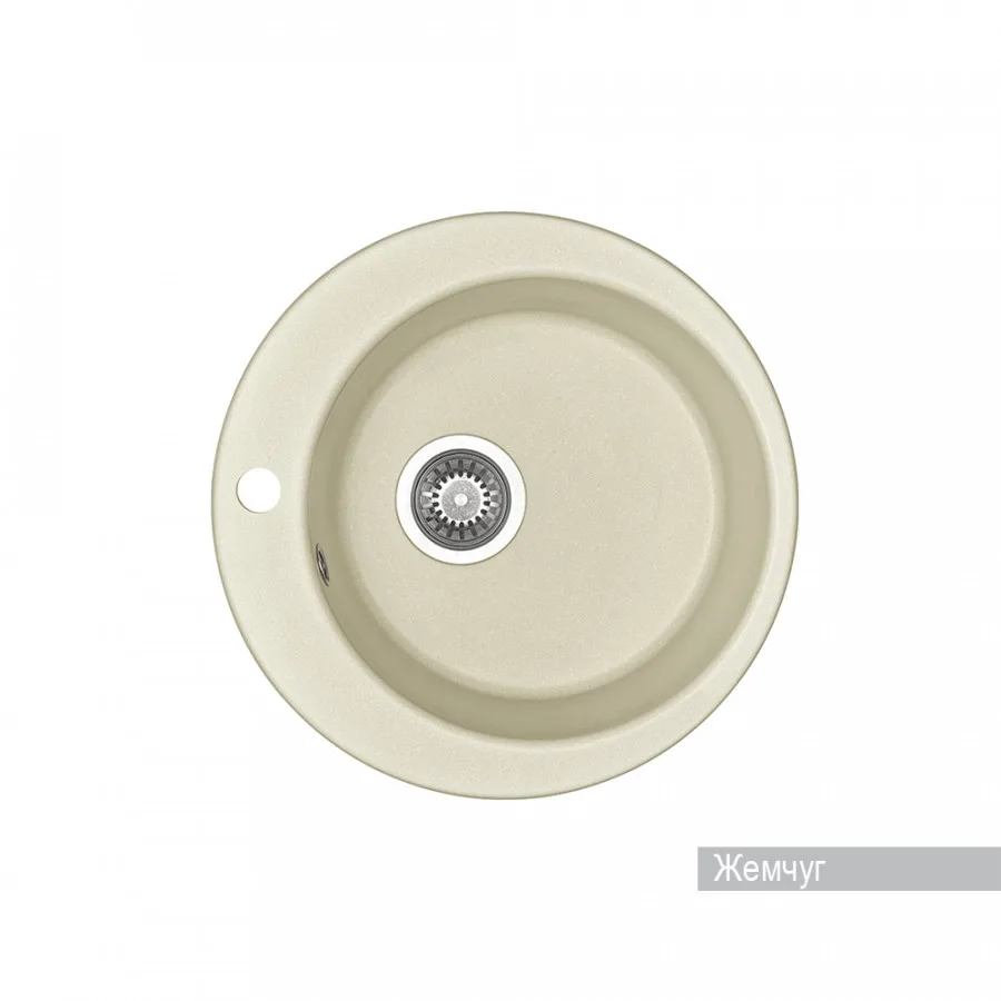 Мойка для кухни AQUATON Иверия круглая жемчуг 1A711032IV240
