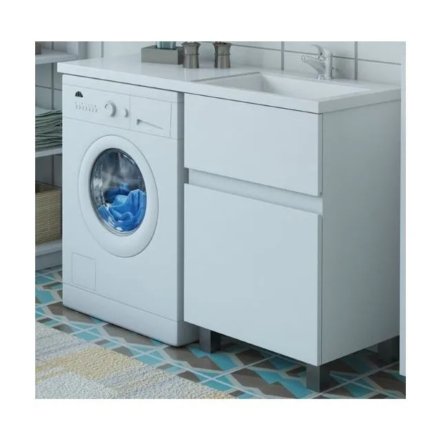 Тумба с раковиной напольная 2 ящика Эстет Dallas Luxe 130 65 R Белый ФР-00002268