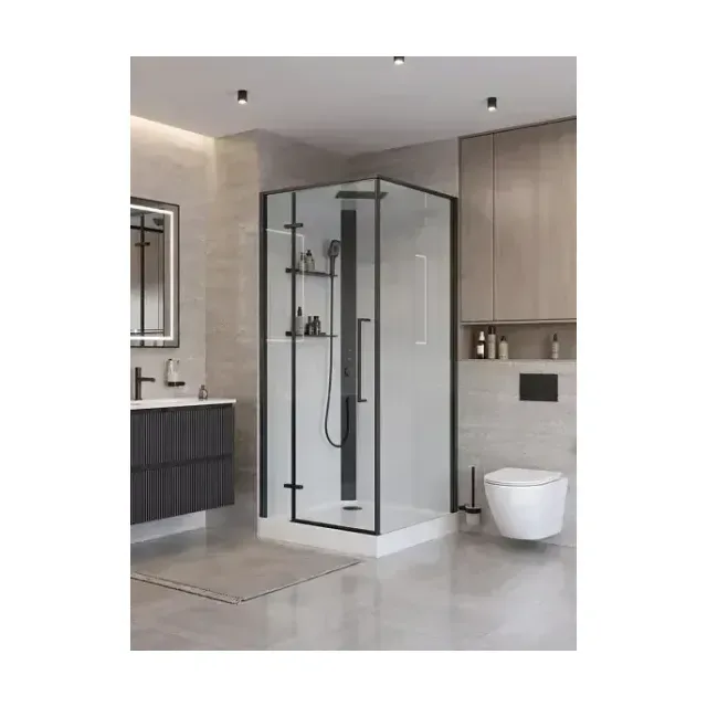 Душевая кабина BelBagno UNO-CAB-A-1-90-C-NERO-Bi-TOP-L 90х90х212,5 левая