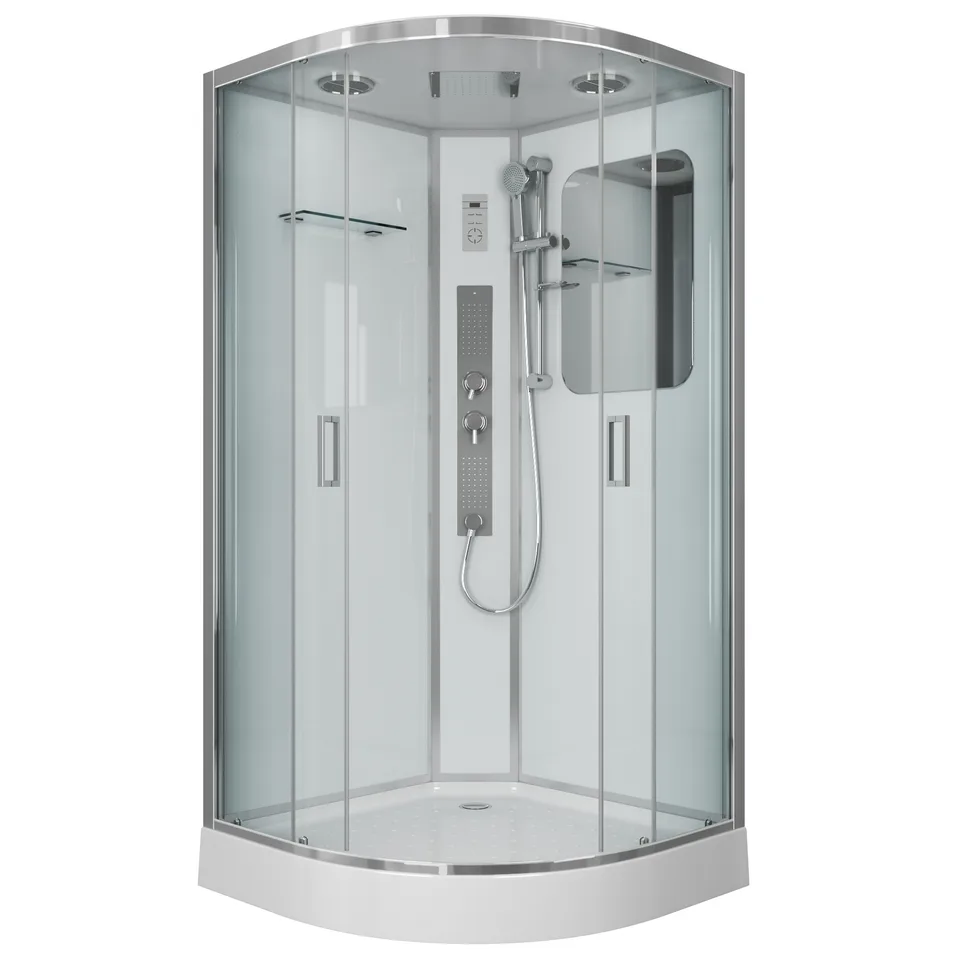 Душевая кабина Niagara Premium NG-6001-01G (90х90х210) низкий поддон(16 см),стекло прозрачное,4 места