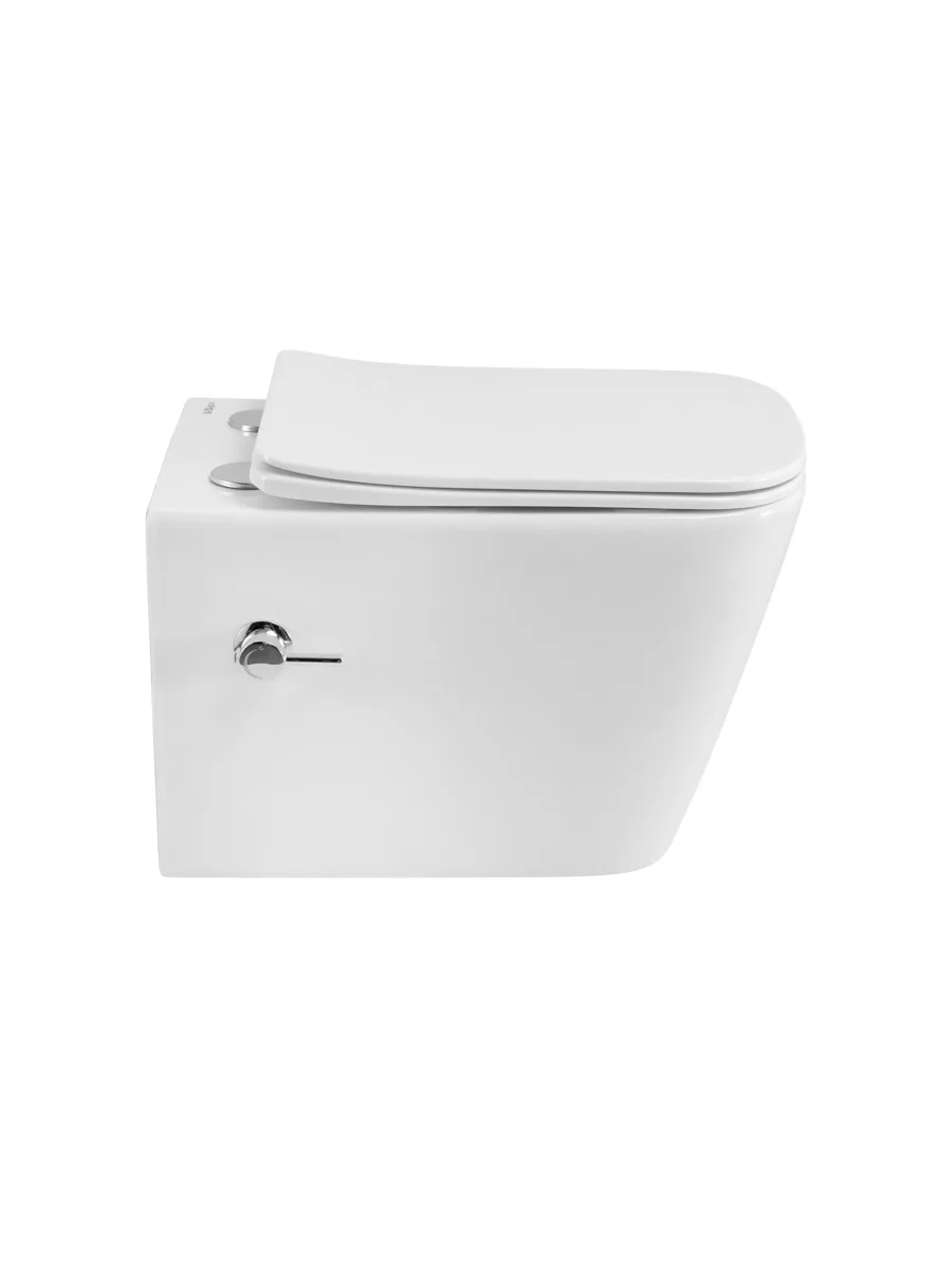 Унитаз подвесной с сиденьем, функцией биде и смесителем BelBagno KRAFT BB7106CH-TOR-BS/SC