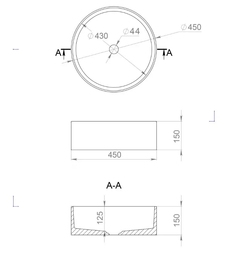 Накладная раковина Salini Armonia 02 S-Stone 45*45 цветная матовая (по RAL)