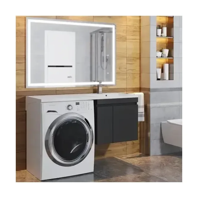 Комплект мебели Uperwood Magenta 120 под стиральную машину подвесной, черный, с дверцами R