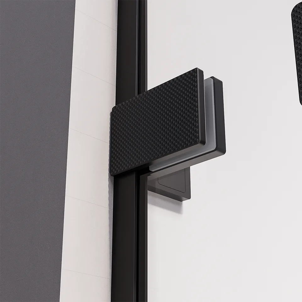 Боковая панель Veconi Premium Alassio SP B, 800x2000, черный матовый, стекло прозрачное осветленное