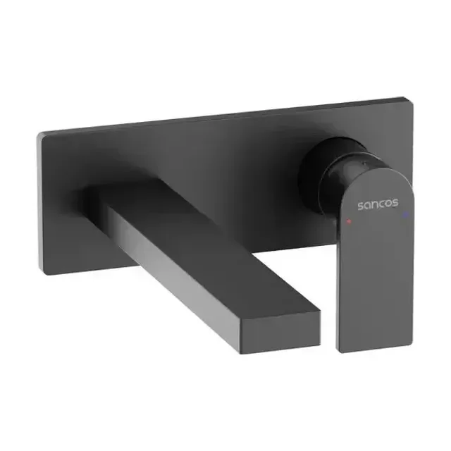 Смеситель для раковины Sancos Студия (Studio) SC9017MB встраиваемый в стену черный