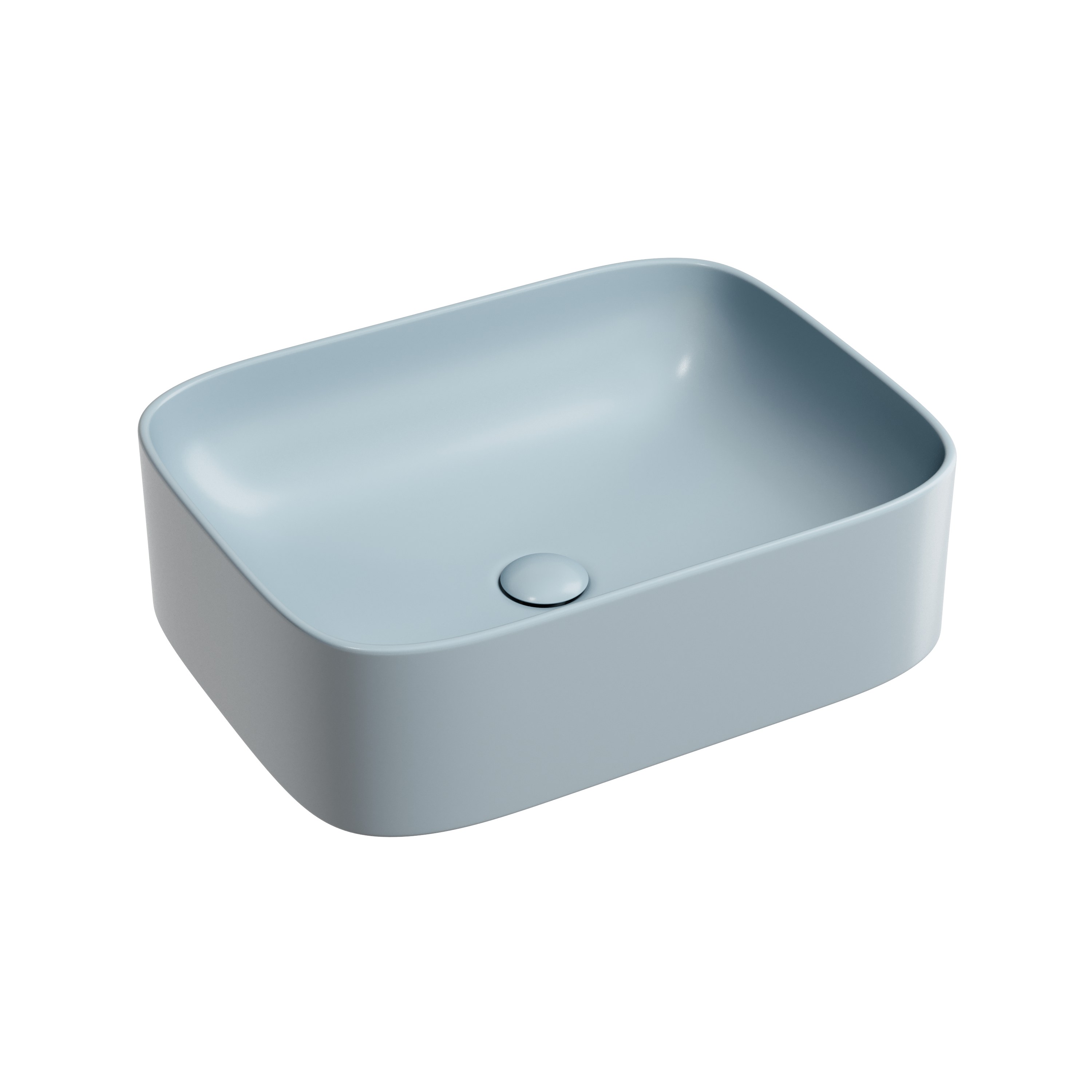 Раковина из сантехнического фарфора Ceramica Nova Элемент (Element) 51 см CN6052MHL накладная цвет серо-голубой матовый