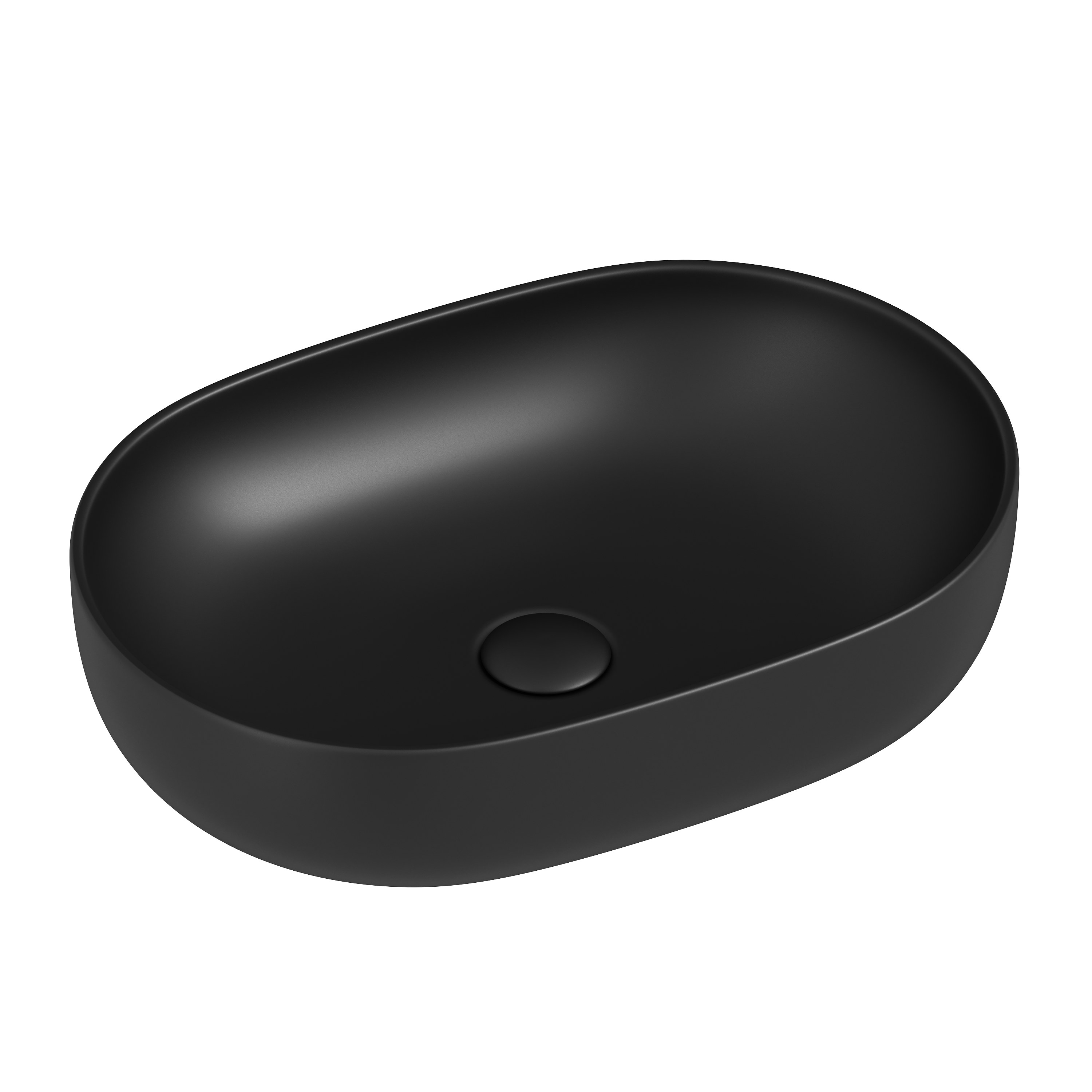 Раковина из сантехнического фарфора Ceramica Nova Элемент (Element) 60 см CN6047MB накладная цвет черный матовый
