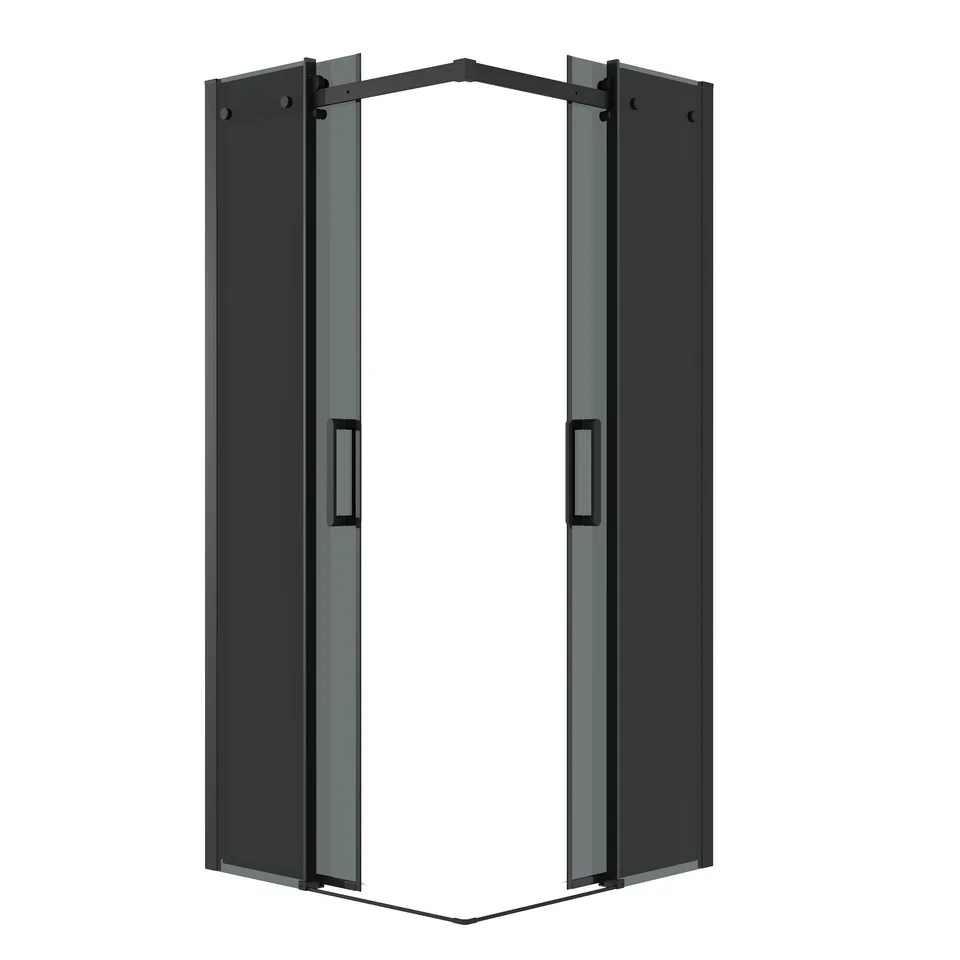Душевое ограждение Grossman Classic 300.K33.04.1010.21.10 (100х195) квадрат,раздвижная,черный матовый,стекло тонированное, 2 места