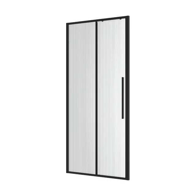 Дверь в нишу Niagara Nova NG-84-L10FHB (100х195) черный матовый,раздвижная влево,стекло рифленое