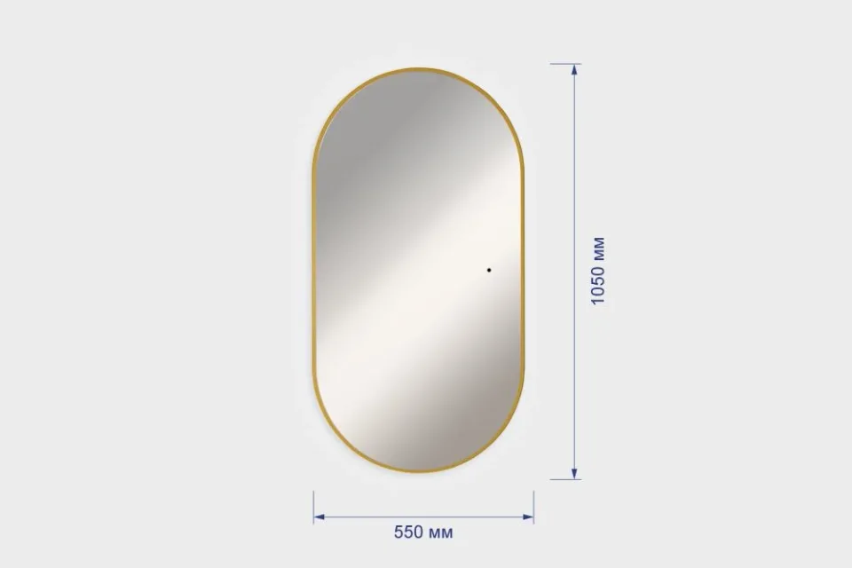 Silver Mirrors Зеркало Вива 55*105 с Led-подсветкой сенсорный выключатель универсальное, золотое