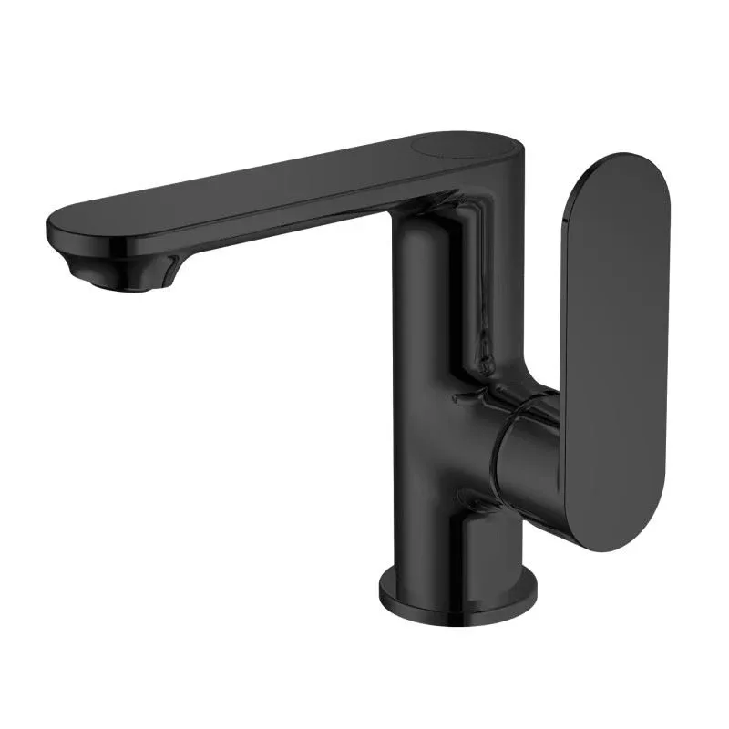 Смеситель Haiba HB12590-7 для раковины с индикатором температуры черный матовый