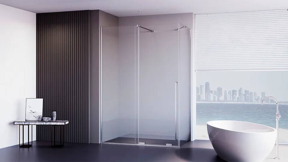 Боковая панель Veconi Premium Trento SP-50CH, 1000х2000 , хром, стекло прозрачное