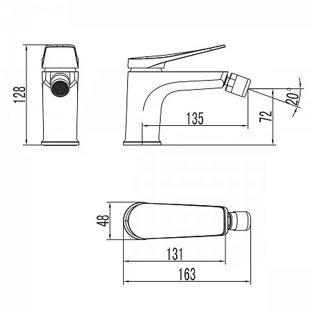 Смеситель Lemark Bronx LM3708BL для биде с донным клапаном черный