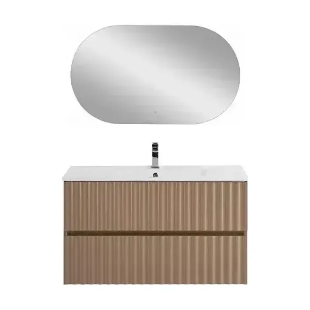 Комплект мебели Art&Max Элегант/Elegant 100 с LED подсветкой ручек капучино матовый