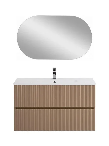 Комплект мебели Art&Max Элегант/Elegant 100 с LED подсветкой ручек капучино матовый