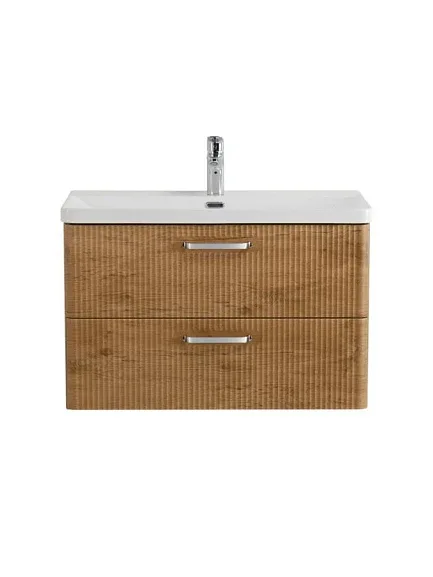 Тумба с раковиной BelBagno Дуэ (Due) 80 натуральный дуб,ручки хром полированный