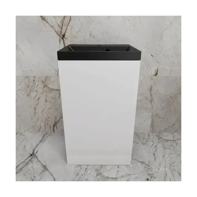 Тумба с раковиной Style Line Моно 50 L/R белый софт (раковина Asti 50*45 антрацит)