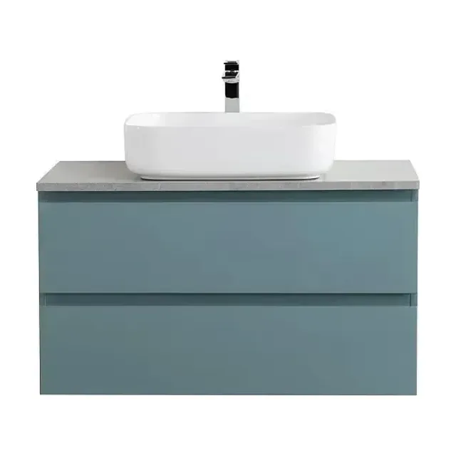 Тумба с раковиной BelBagno Крафт (Kraft) 80 голубая матовая (столешница серый глянцевый мрамор)