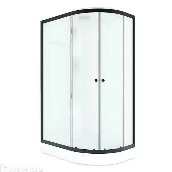 Душевая кабина Domani-Spa Delight Slim 128 (120х80 см) Black Accents, левое исполнение — белые стенки, сатин-матированные стекла, профиль графит