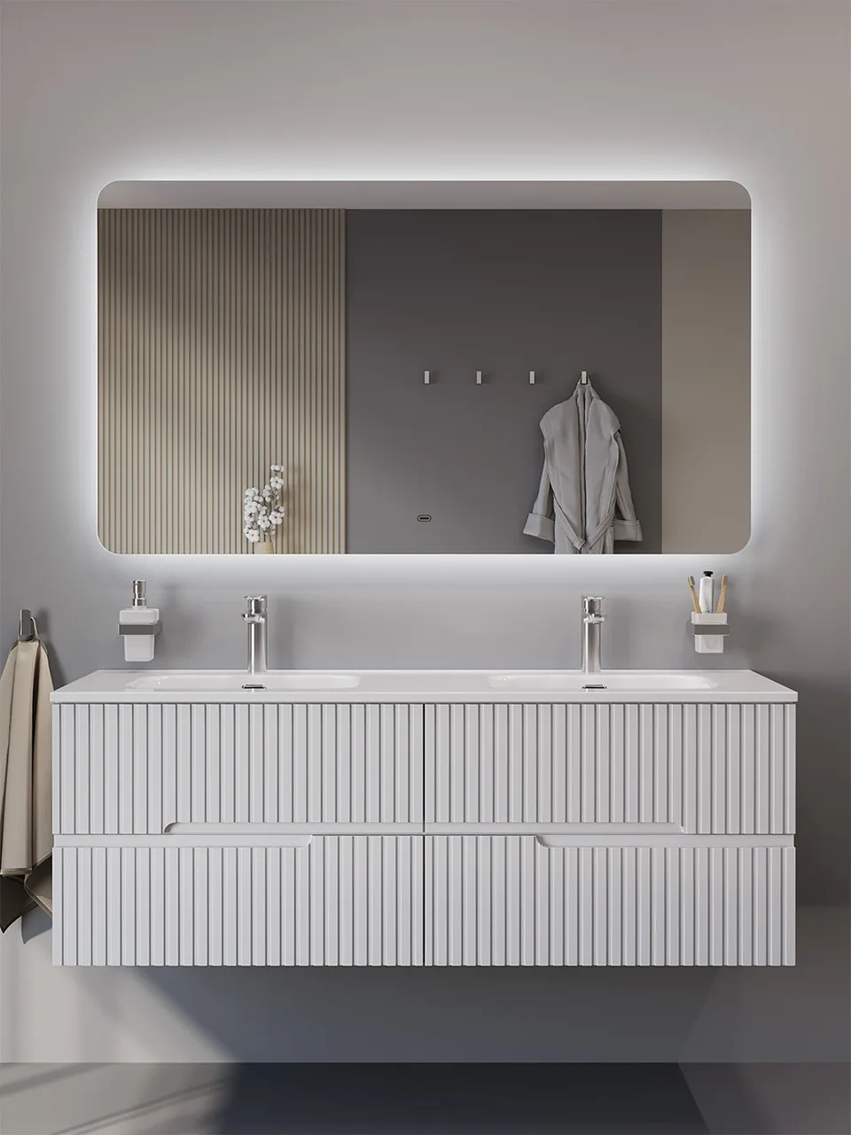 Зеркало CEZARES CZR-SPC-DUET-1400-800-LED-MOV