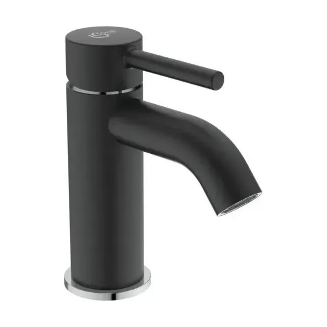 Смеситель Ideal Standard Ceraline BC203U4 для раковины с донным клапаном черный матовый/хром