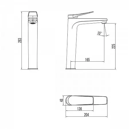 Смеситель Lemark Bronx LM3709GM для раковины с донным клапаном графит