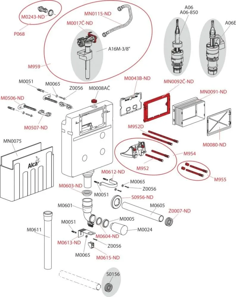 Смывной бачок скрытого монтажа AlcaPlast AM112-0001 Basicmodul