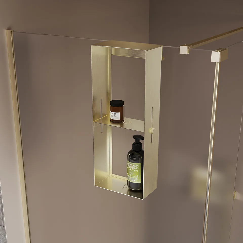 Полка для душевого ограждения Grange, 508x102x204, золото брашинг