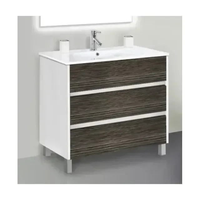 Тумба с раковиной SanVit Кубэ-3 75 белый глянец/на выбор