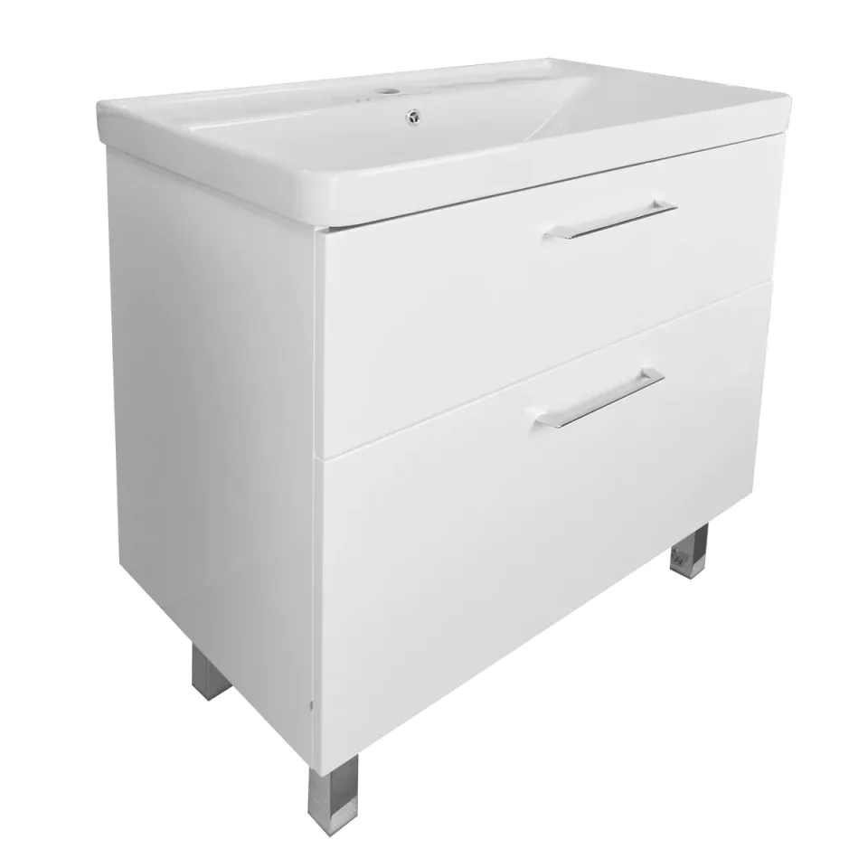 Комплект Тумба Azario Ника 80 Н напольная с раковиной Монте 80 CS00082789