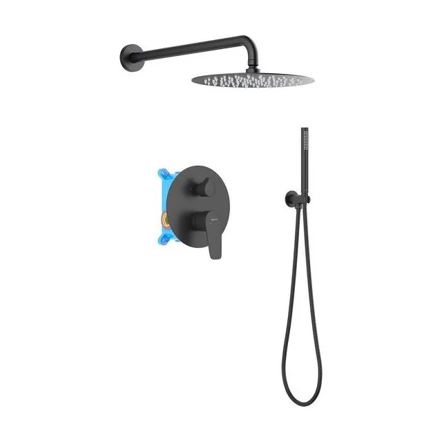Set 3 в 1 душевой комплект AQUATEK, матовый черный AQ1172MB БЕТТА