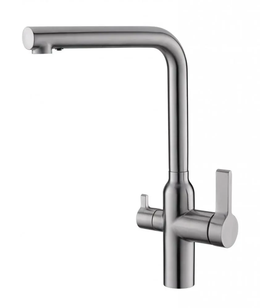 Смеситель BelBagno BB-LAM57-IN для кухни с функцией подключения фильтра,нержавеющая сталь,сатин