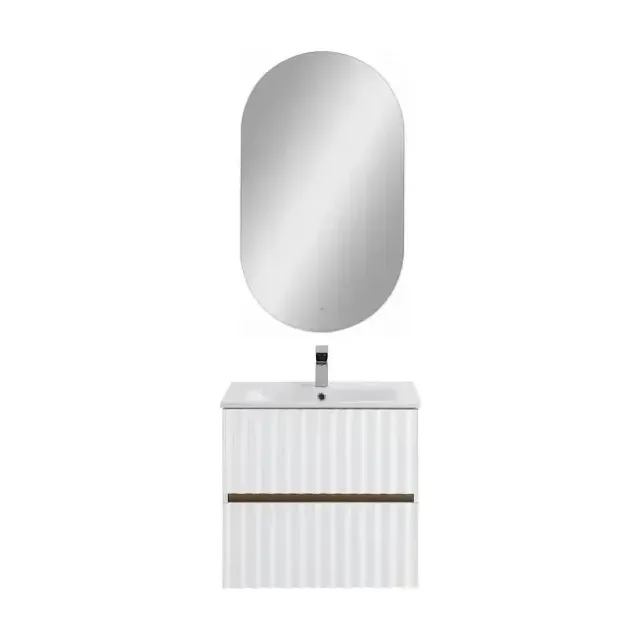 Комплект мебели Art&Max Элегант/Elegant 60 с LED подсветкой ручек белый глянец