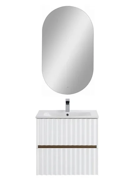 Комплект мебели Art&Max Элегант/Elegant 60 с LED подсветкой ручек белый глянец