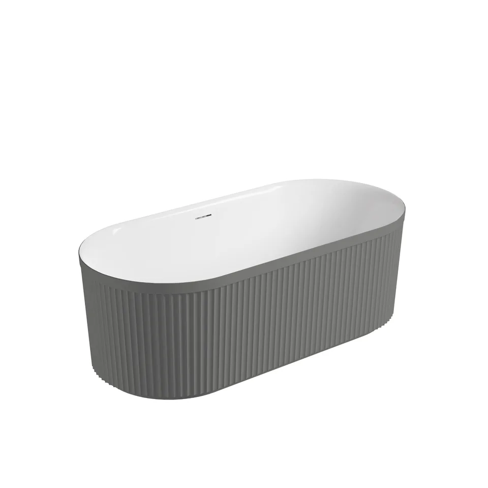 Ванна акриловая Vincea VBT-709-1700MA, 1700*800*585, цвет матовый антрацит/белый, щелевой перелив