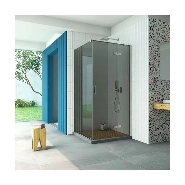 Душевое ограждение Vegas-Glass AFP-Fis Retta 105×90×199.5 см, никель, стекло графит