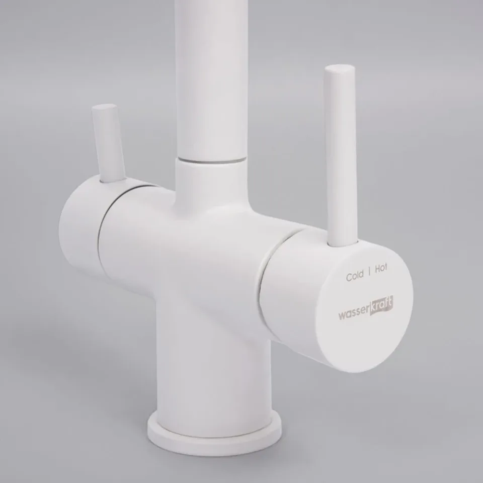 Смеситель WasserKRAFT A8357 для кухни под фильтр, белый Soft-touch