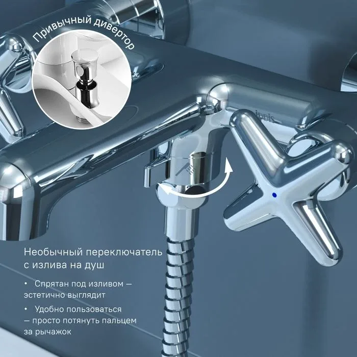 Смеситель Iddis Акрос (Acros) ACRSB02i02WA для ванны и душа без душевых аксессуаров