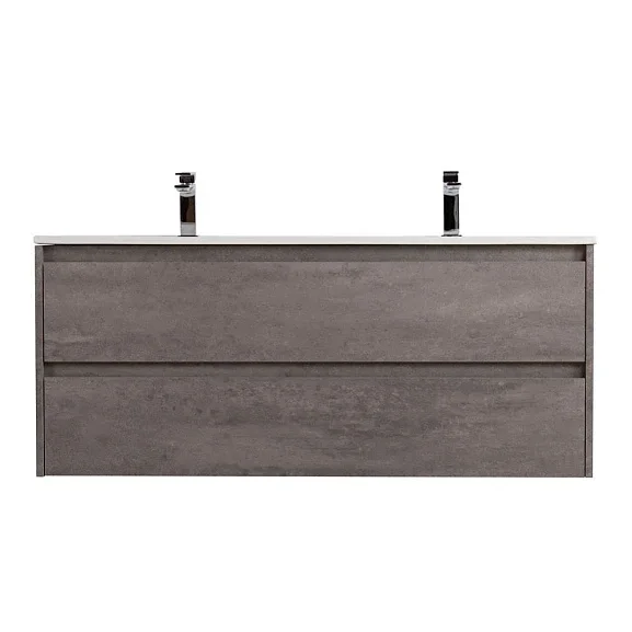 Тумба с раковиной BelBagno Крафт (Kraft) 120 с двумя ящиками серый цемент