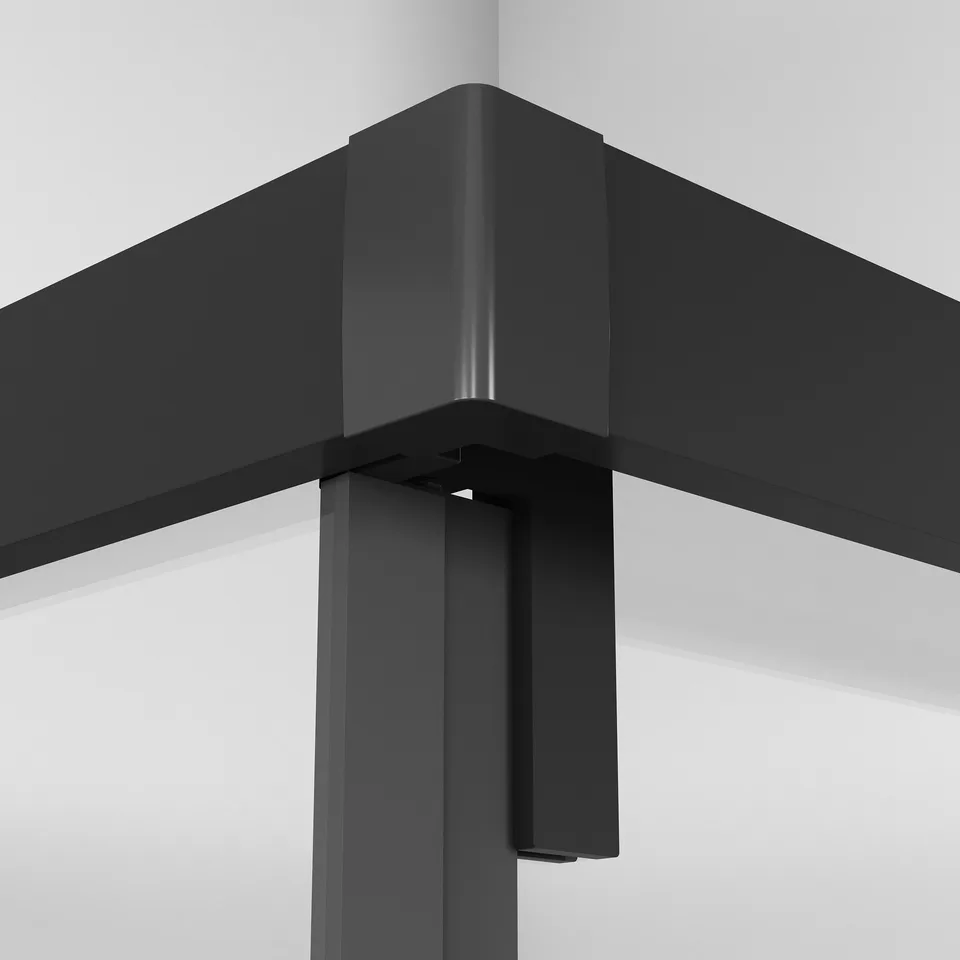 Душевое ограждение Niagara Nova NG-6835-34ВLACK (100х100х195) квадрат,черный матовый,двери раздвижные,стекло прозрачное,1 место