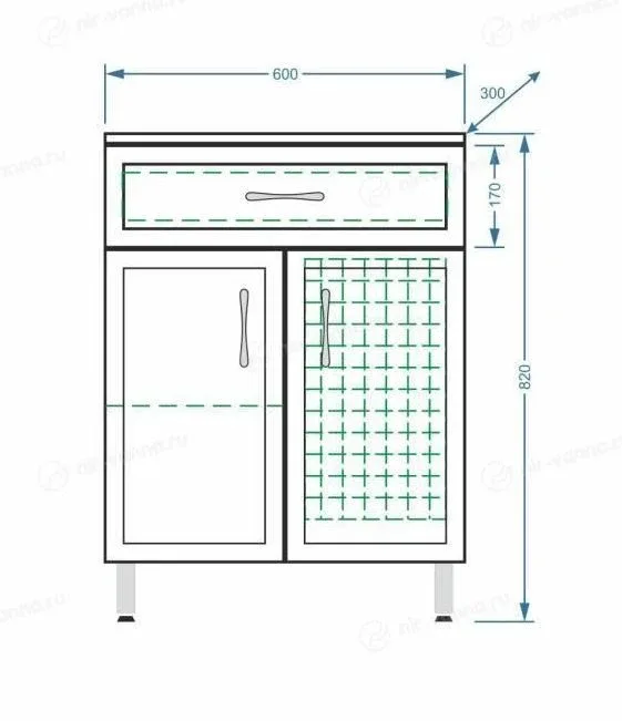 Комод Stella Polar Концепт 60 белый глянец с бельевой корзиной