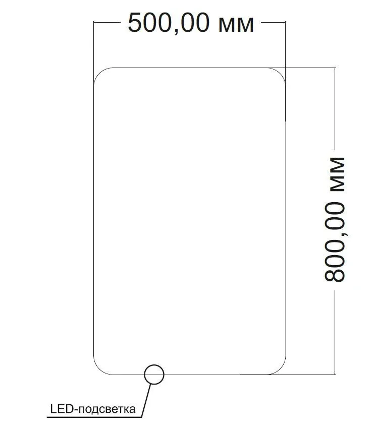 Зеркало Vincea VLM-3BE5008 50*80 с ЛЕД-подсветкой,сенсорный выключатель